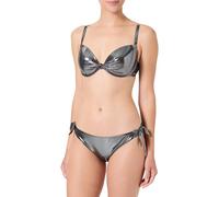 EMPORIO ARMANI Push Up Juego de Bikini, Negro Micro Foil Dot, S para Mujer