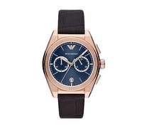 Emporio Armani Reloj Análogico-Digital para Hombre de Automático con Correa en Poliéster AR11563, Tono Oro Rosa y Azul