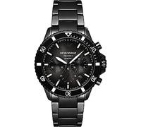 Emporio Armani Reloj Análogico-Digital para Hombre de Automático con Correa en Poliéster AR70010, Negro y Gris Oscuro