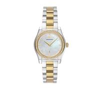 Emporio Armani Reloj Análogico-Digital para Mujer de Automático con Correa en Poliéster AR11559, Tono Plateado y Tono Dorado