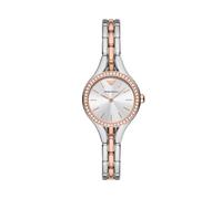Emporio Armani Reloj Analógico para Mujer'S de Cuarzo con Correa en Acero Inoxidable AR11551, Tono plateado y purpurina