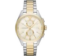 Emporio Armani Reloj Analógico para para Hombre de Cuarzo con Correa en Acero Inoxidable AR11605, Tono Plateado y Tono Dorado