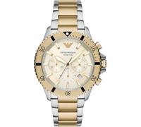 Emporio Armani Reloj Analógico para para Hombre de Cuarzo con Correa en Acero Inoxidable AR11606, Tono Dorado y Plateado