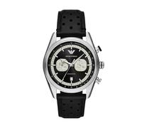 Emporio Armani Reloj cronógrafo de cuero negro para hombre, color: (Modelo: AR11635), Negro -