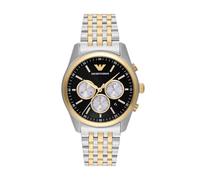 Emporio Armani Reloj de Caballero, Movimiento de Cuarzo con cronógrafo y Caja de 41mm con Correa de Acero Inoxidable o Piel