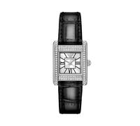 Emporio Armani Reloj de cuero negro de dos manecillas para mujer (modelo: AR11660), Negro -