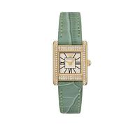 Emporio Armani Reloj de cuero verde de dos manecillas para mujer (modelo: AR11661), Verde