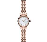 Emporio Armani Reloj de Mujer, Movimiento de Dos manecillas, Caja de Acero Inoxidable de 22 mm de Color Oro Rosa con Correa de Acero, AR1841,