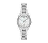 Emporio Armani Reloj de Señora, 32mm Movimiento de Cuarzo con Fecha a Tres Agujas y Correa de Acero Inoxidable