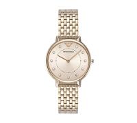 Emporio Armani Reloj de señora, movimiento de dos manecillas, caja de acero rosa de 32 mm con correa de acero, AR11062, Tono dorado claro