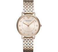 Emporio Armani Reloj de señora, movimiento de dos manecillas, caja de acero rosa de 32 mm con correa de acero, AR11062, Tono dorado claro