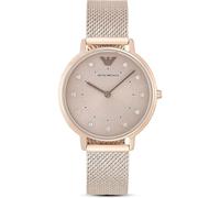 Emporio Armani Reloj Mujer, Movimiento de dos manecillas, caja de acero rosa de 32 mm con correa de acero, AR11129, Tono oro pálido