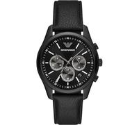 Emporio Armani Reloj para hombre de acero inoxidable negro con cronógrafo, AR11583, Negro