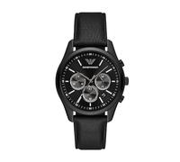 Emporio Armani Reloj para hombre de acero inoxidable negro con cronógrafo, AR11583, Negro