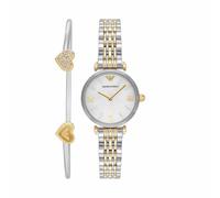Emporio Armani Reloj Analógico para Mujeres de Cuarzo con Correa en Acero Inoxidable AR80078SET
