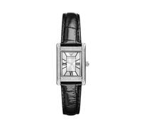 Emporio Armani Reloj para Mujer, Caja Rectangular de 22mm Movimiento de Cuarzo a Dos Agujas con Correa de Acero o Piel
