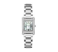 Emporio Armani Reloj para Mujer, Caja Rectangular de 22mm Movimiento de Cuarzo a Dos Agujas con Correa de Acero o Piel