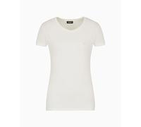 EMPORIO ARMANI S/Sleeve V Neck T-Shirt Camiseta, Blanco, M para Mujer