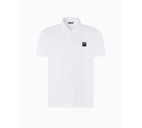 EMPORIO ARMANI Satin Label Polo Beachwear Camiseta, Blanco, S para Hombre