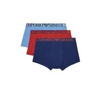 Emporio Armani Shiny Logoband 3-Pack Trunk Bañador, AZZUR/INCHIOS/Matton, S de los Hombres