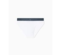 Emporio Armani Shiny Logoband Brief Ropa Interior, Blanco, L para Hombre