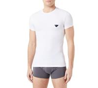 Emporio Armani Shiny Logoband T-Shirt Hombre, Blanco (White), XL