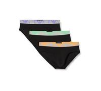 Emporio Armani Stretch Cotton Bold Monogram 3-Pack Brief Hombre, Multicolor (Black/Black/Black), S