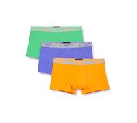 Emporio Armani Stretch Cotton Bold Monogram 3-Pack Trunk Hombre, Multicolor (Fluo Orange/Fluo Green/Fluo Violet), S