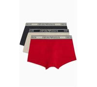 Emporio Armani Stretch Cotton Core Logoband 3-Pack Boxer Hombre, Multicolor (Nude/Marine/Red), M