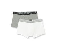 Emporio Armani Stretch Cotton Endurance 2-Pack-Trunk Hombre, Multicolor (Medium Melange Grey/White), M