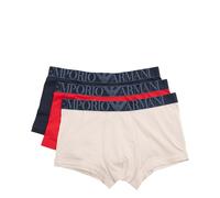 Emporio Armani Stretch Cotton Shiny Logoband 3-Pack Trunk Hombre, Multicolor (Nude/Red/Marine), XXL