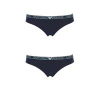 Emporio Armani Stretch Cotton Studs Logoband 2-Pack Brief Mujer, Azul (Marine), M