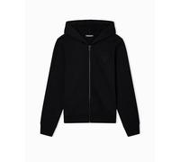 Emporio Armani Terry Hoodie Sweatshirt Sudadera con Capucha, Negro, XS para Mujer