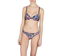 Emporio Armani Sujetador de Microfibra Daily Charme para Mujer Push Up, Pulgadas Opacas, Estampado Floral Marino, B