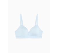EMPORIO ARMANI Sujetador triangular acolchado de microfibra para mujer, color azul, talla L, azul claro, L