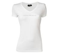 Emporio Armani T-Shirt Camiseta V-Neck Iconic Mujer, Blanco (White), XS