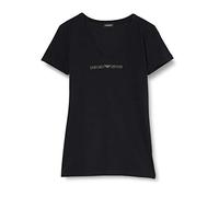 Emporio Armani T-Shirt Camiseta V-Neck Iconic Mujer, Negro (Black), L