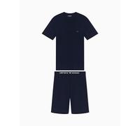EMPORIO ARMANI T-Shirt+Shorts Pyjama Juego de Pijama, Azul Armani, XL para Hombre