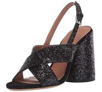 Emporio Armani Tacón metálico de Bloque Alto, Sandalia con talón Mujer, Negro, 43.5 EU