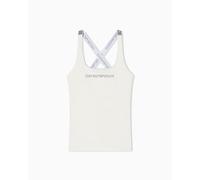 EMPORIO ARMANI Tank Camiseta, Blanco, S para Mujer