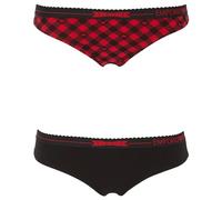 Emporio Armani Tartan Christmas Cotton 2-Pack Brasilian Ropa Interior, Vichy Rosso/Nero, L De Las Mujeres