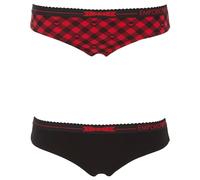 Emporio Armani Tartan Christmas Cotton 2-Pack Brief Ropa Interior, Vichy Rosso/Nero, XS De Las Mujeres