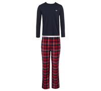 Emporio Armani Tartan Flannel Long Pajamas Conjunto de Pijama, Marin/SCOZ MAR/Rosso, S de los Hombres