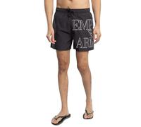 EMPORIO ARMANI Traje de baño sólido con Logotipo Atrevido de 4 Pulgadas para Hombre, Negro -, X-Large