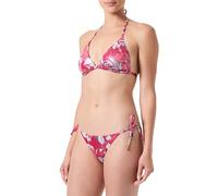 Emporio Armani Triangle And String Brazilian Floral Print Bikini Set Mujer, Multicolor (Hibiscu Print/Cherry), XL