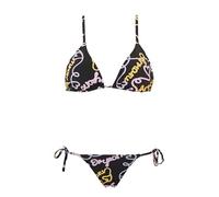 Emporio Armani Triangle And String Brazilian Logomania Bikini Set Mujer, Multicolor (Black/Heart Logo Pr), XL