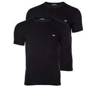 Emporio Armani Underwear 2-Pack T-Shirt Crew Neck Logo Camiseta, Black/Black, S Hombres