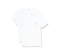 Emporio Armani Underwear 2-Pack T-Shirt Crew Neck Logo Camiseta, White/White, M Hombres
