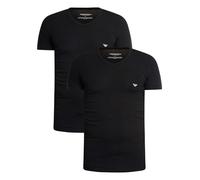 Emporio Armani Underwear 2-Pack T-Shirt V Neck Camiseta, Black/Black, M Hombres
