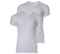 Emporio Armani Underwear 2-Pack T-Shirt V Neck Camiseta, White/White, XL Hombres